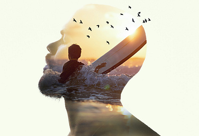 Surfing Mind adobe double exposure graphic design photoshop