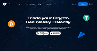 Crypto Trading Website bitcoin blockchain centralized finance crypto design ethereum gift cards hero section tether ui ux website website design
