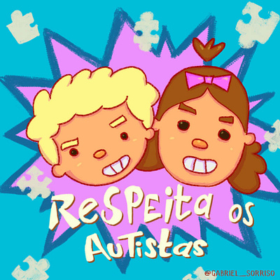 Ilustração: Respeita os Autistas 2d autism autismo banner book cartoon childreens book collors create ilustration ilustração infantil kids photoshop toon