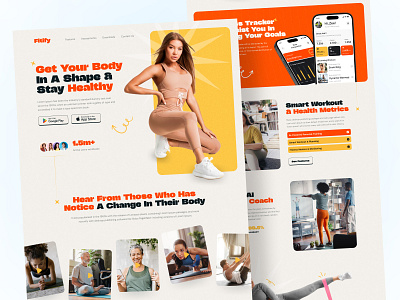 Fitify - AI Fitness App Landing Page Design app branding design figma fitness app graphic design gym gym app illustration landing page logo typography ui ui design uiux ux vector website design