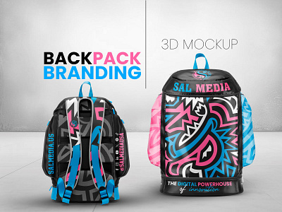 Backpack Branding & 3D Mockup 3d backpack design branding design graphic design illustration logo mockup ui ux vector