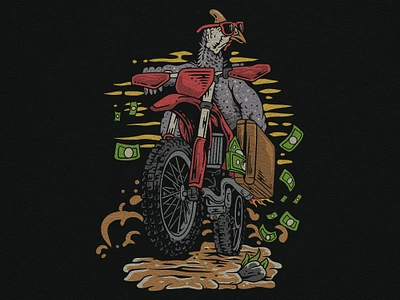 MOTOCROSS appareldesign customdesign customillustration handdrawn illustration kalkun money motocross retro tshirt tshirtdesign vector vintage vintageartwork vintagedrawing vintageillustration