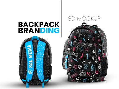 Backpack Branding & 3D Mockup 3d branding design graphic design illustration logo mockup ui ux vector