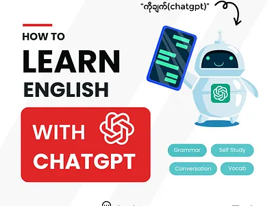 How to Learn English with ChatGPT graphic design social media