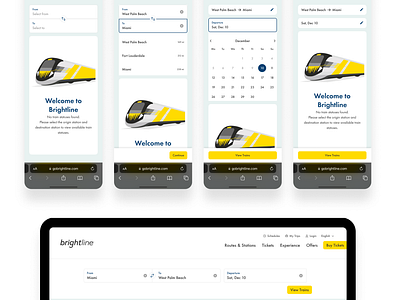 Brightline Trains | Mobile, Web And Kiosk UI/UX, 2023 adobe creative suite app design figma interaction design mobile app design mobile user experience design product design transportation design uiux design uiux research uiux strategy user experience user experience design user interface design visual design web applications web design