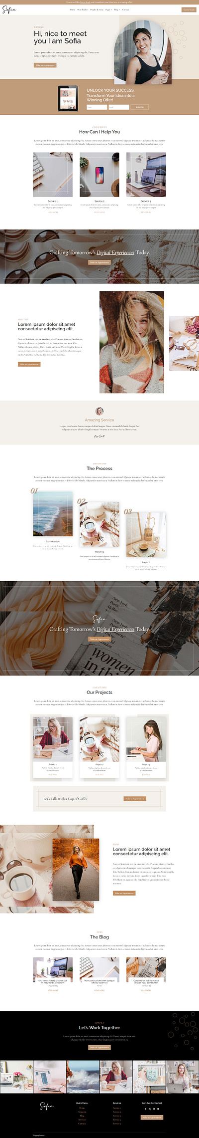 Sofia Divi Child Theme divi feminine web design landing page website wordpress