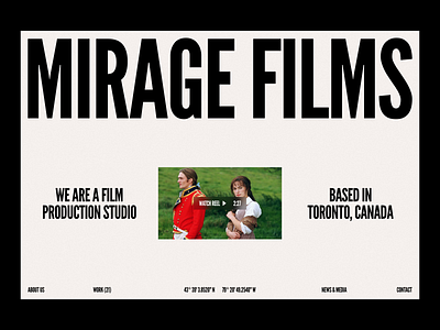 Mirage Films animation branding design film studio graphic design grid illustration layout logo motion graphics production studio typo typography ui ui elements uidesign ux web web design
