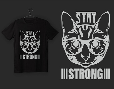 Cat Typography T-Shirt Design branding graphic design logo