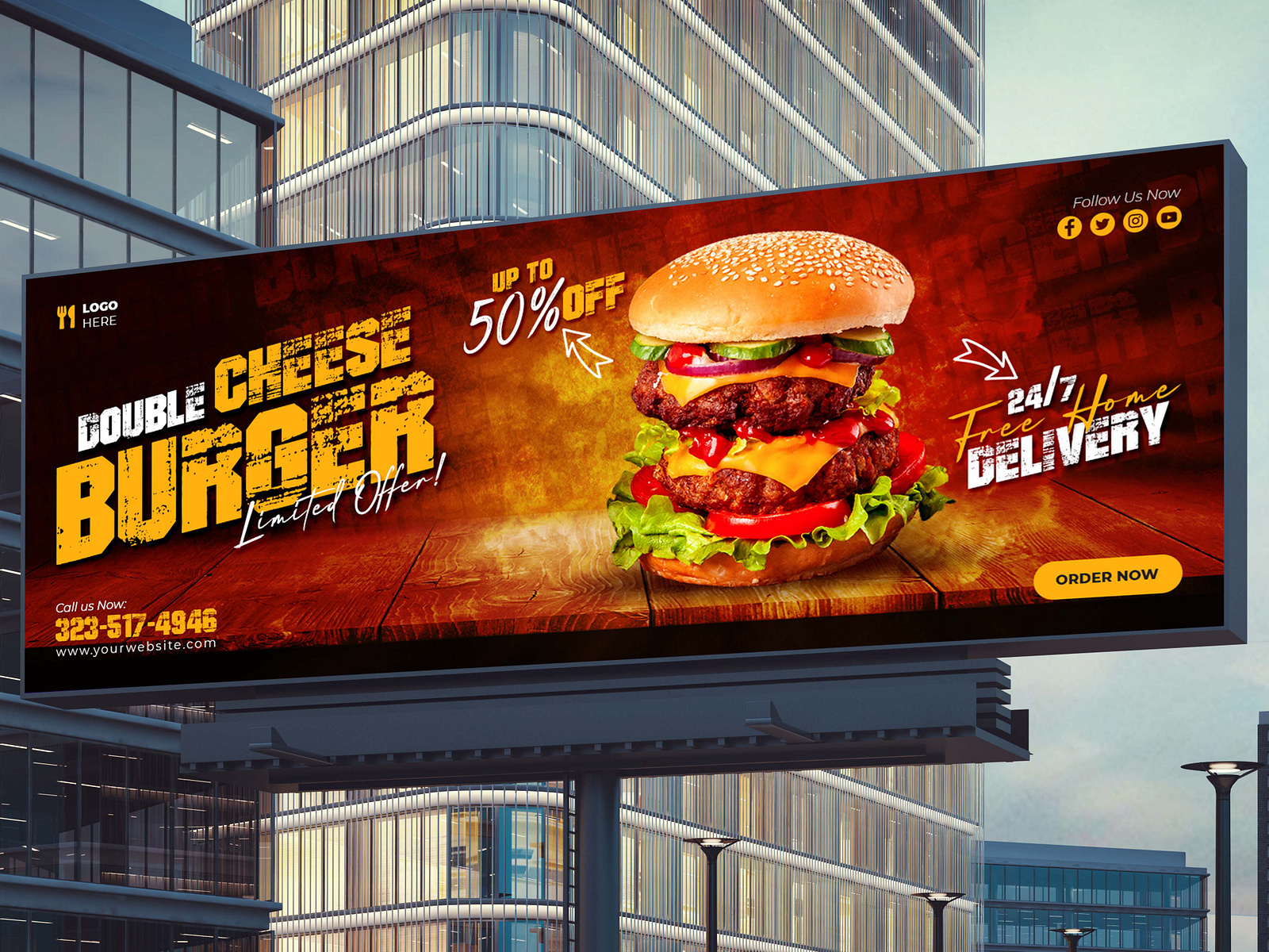 Restaurant food burger billboard outdoor advertisement design by GM ...