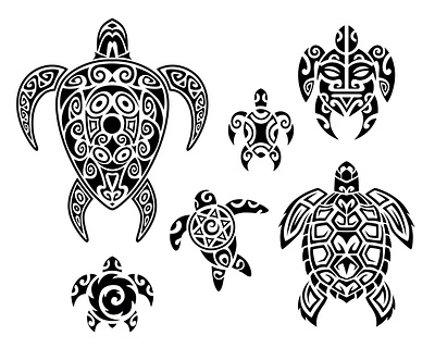 Maori Tattoo Designs with Turtle design graphic design illustration maori polynesian tattoo turtle vector