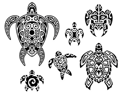 Maori Tattoo Designs with Turtle design graphic design illustration maori polynesian tattoo turtle vector