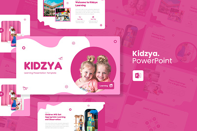 Kidzya PowerPoint Template business children gsl key kids kidzya modern pink ppt pptx presentation template ui website white