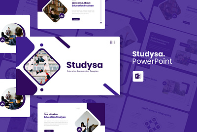 Studysa PowerPoint Template business education gsl key modern ppt pptx presentation template purple school studysa ui website white