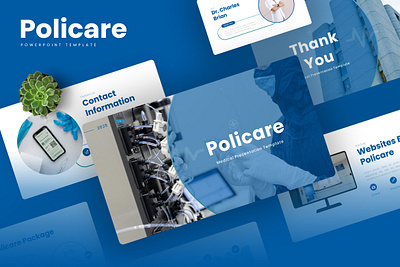 Policare PowerPoint Template blue business gsl health hospital key medical modern policare ppt pptx presentation template ui website white