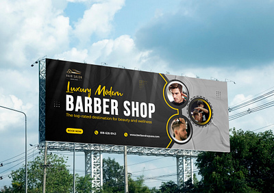 Luxury Barbershop billboard design ads banner berber berbershop berbershop billboard design billboard display ads hair cut haircutting sign signboard