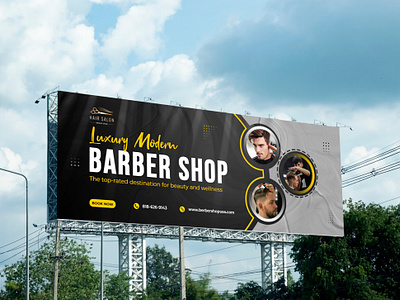 Luxury Barbershop billboard design ads banner berber berbershop berbershop billboard design billboard display ads hair cut haircutting sign signboard