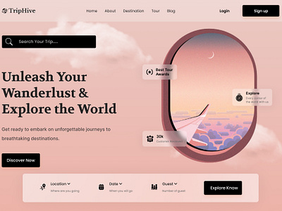 TripHive’s Design Expedition creativejourney design designadventure figma lendignpage travel travelthroughdesign trip triphivedesign ui web webpagewonder
