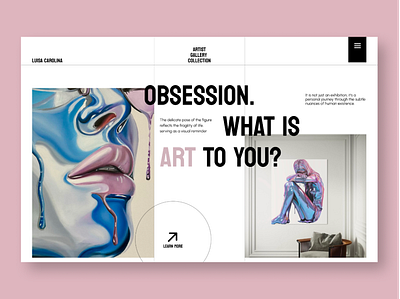 Paintings' exhibition / LANDING PAGE design graphic design ui ux