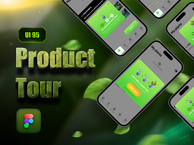 UI 95_Product Tour 3d app dailyui figma gradient illustration light mode mobile phone plant product product tour ui ui 95