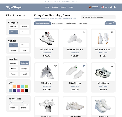 eCommerce Website Shoes Category Page Design ecommerce category page ecommerce category page design ecommerce category page ui ecommerce website design shoes category page design