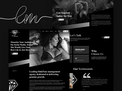 Onlyfans Agency website Design | Landing Page Design figma graphic design landing page design onlyfans onlyfans agency onlyfans agency website onlyfans agency website design onlyfans marketing agency onlyfans modeling website uiux website design