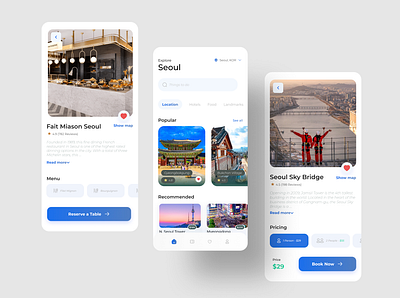 Explorea: A Travel App screens app design design figma ui ux