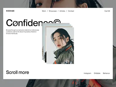 Cooler - Layout Practice design fashion model herobanner inspiration landingpage ui uiux web