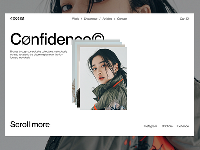 Cooler - Layout Practice design fashion model herobanner inspiration landingpage ui uiux web