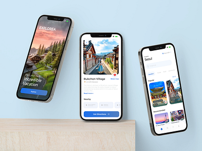 Explorea: A Travel App app design designer figma mobile design mockup ui ux