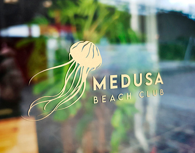 Medusa Beach Club Logo branding design graphic design jellyfish logo