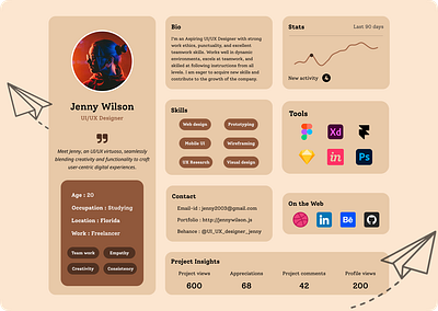 Designer Profile - UI design figma portfolio profile ui web design