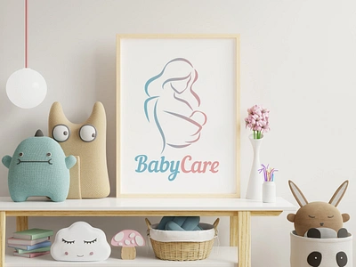 Baby Care Logo branding design graphic design logo mother baby motherhood vector