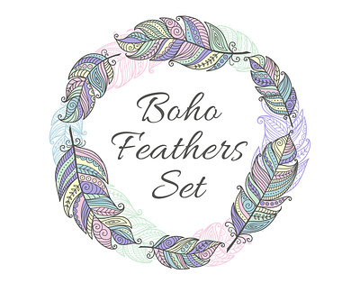 Boho Feathers boho design feathers graphic design illustration