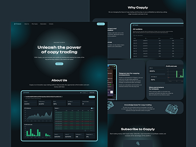 Copyly. Landing ai copy trading crypto design figma interface landing ui user interface ux web design