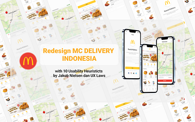 Redesign MC DELIVERY INDONESIA | UX Case Study 10 usability heuristic delivery food app jakob nielsen landing page mobile app mobile app design mobile ui mockup redesign restaurant store usability ux law