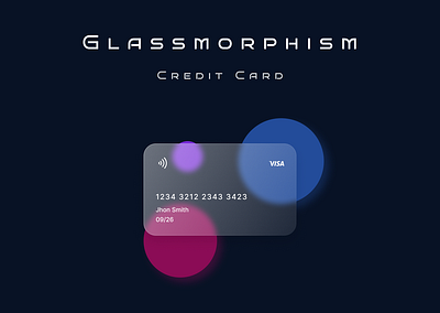 Glassmorphism Card creditcard glassmorphism graphic design ui