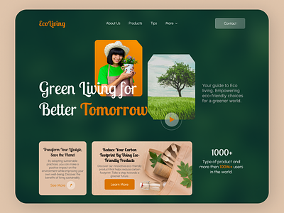 Eco Friendly Product Website Design landing page design product design ui ux visual website design website ui design