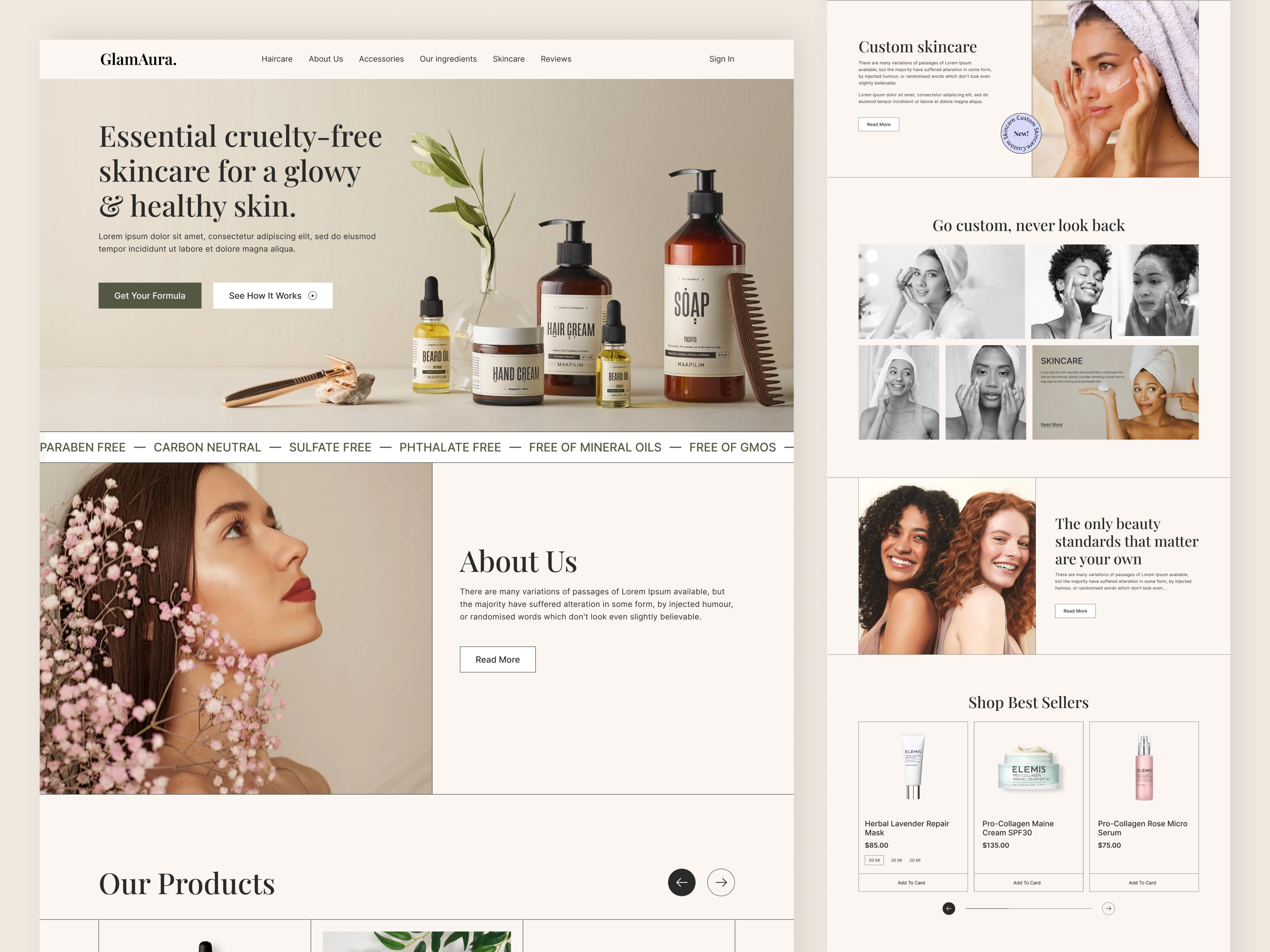 Example of Beauty Product Landing Page