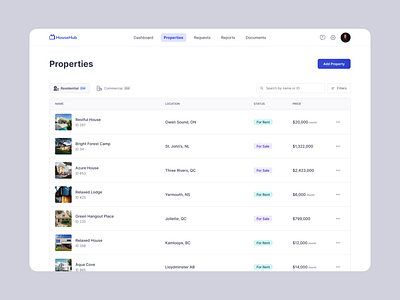 Property Management Platform app house property property management realtor ui ux