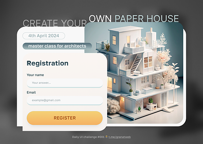 Registration form design ai image challenge daily ui design ui web web design