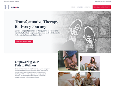 Harmony business website therapy website website design