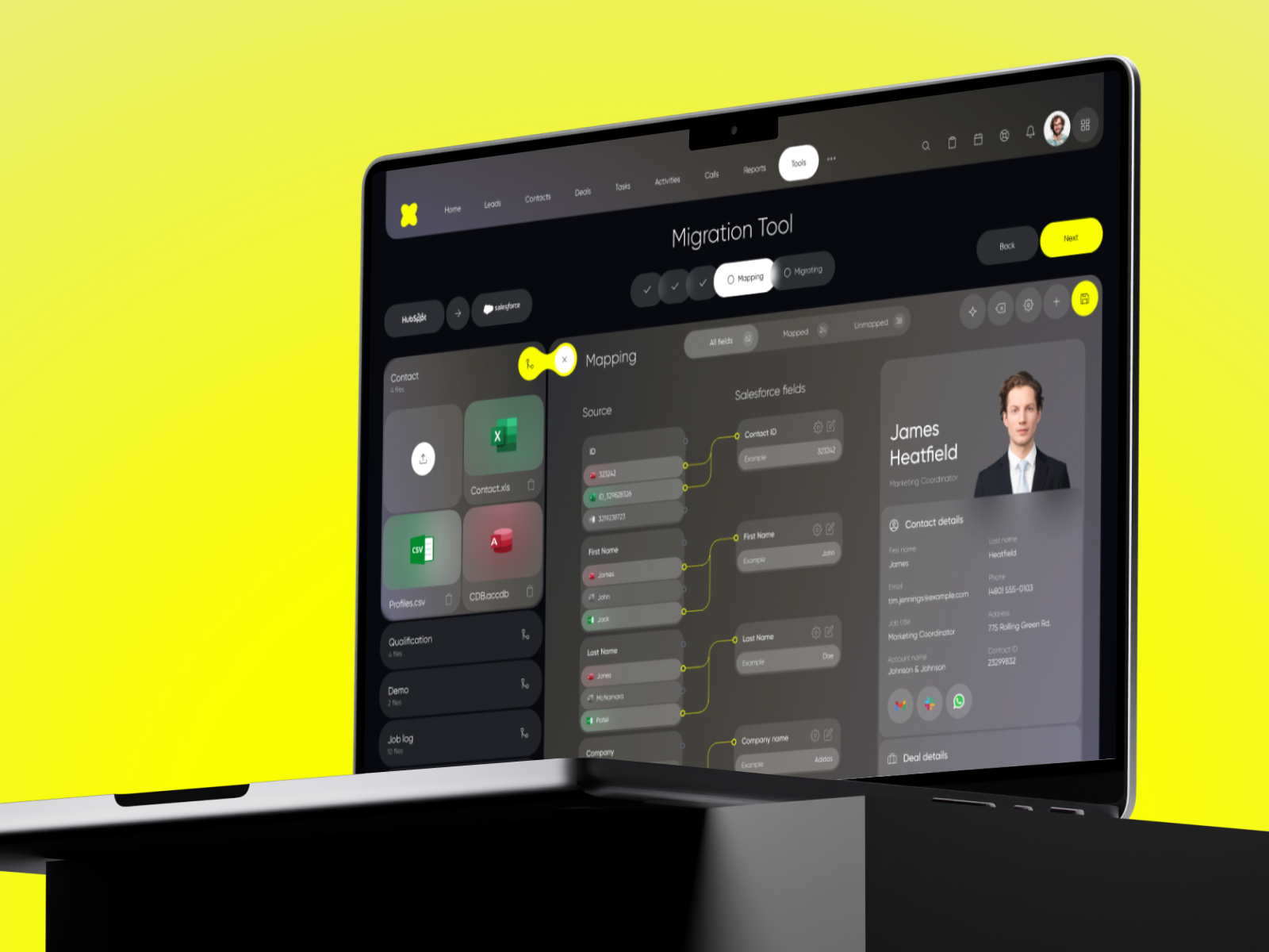 Salesforce CRM - Migaration Tool Dashboard admin app app design automation b2b business corporate crm dashboard design mapping migration optimization product design saas software ui ux web web app