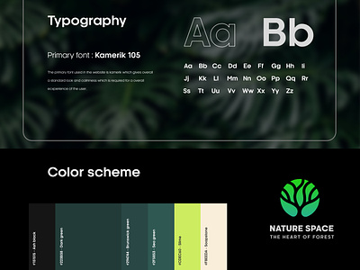 Naturespace branding branding branding ui color scheme design digitalart guidelines illustration logo palette paragraph typography ui website