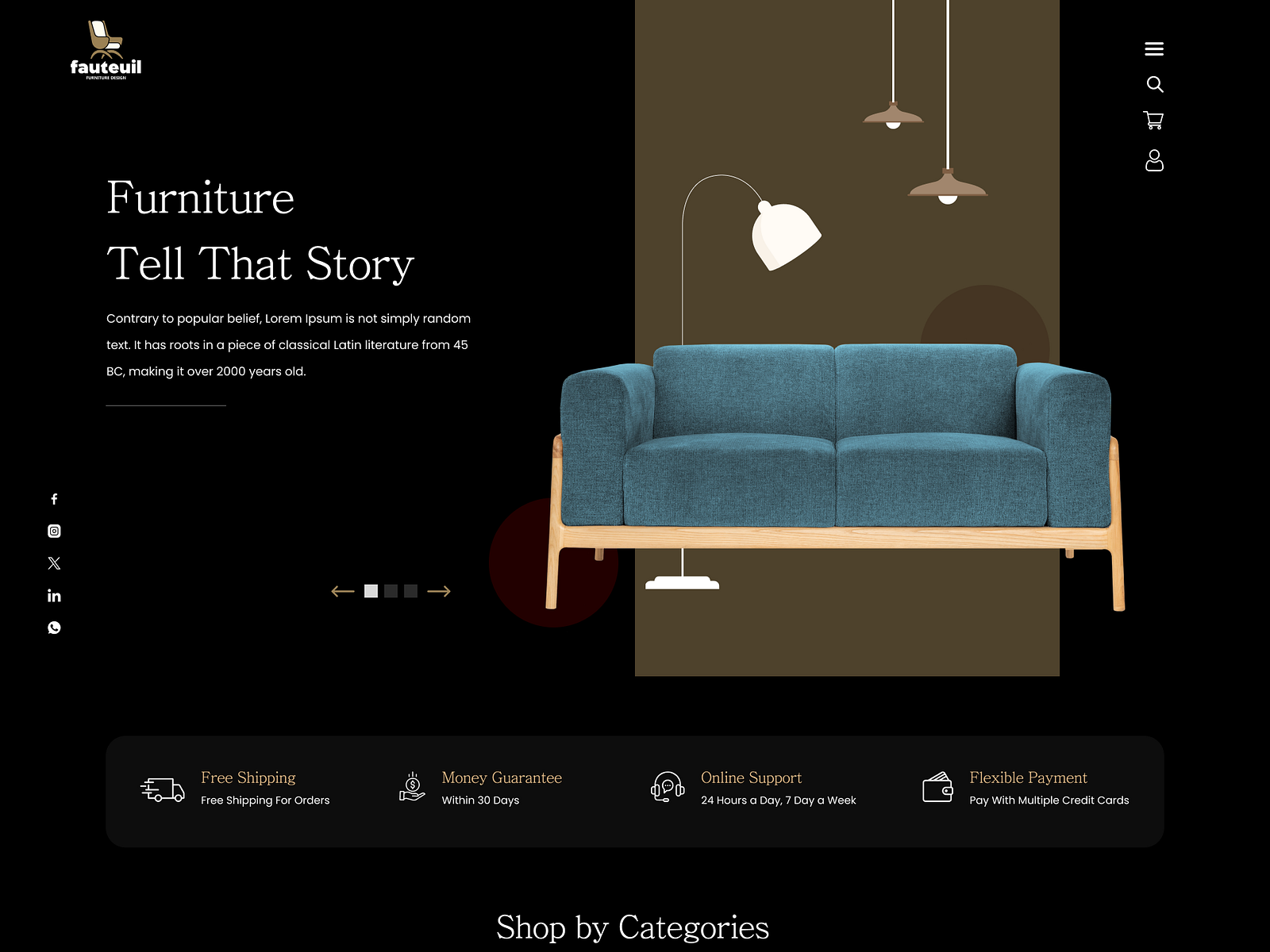 Furniture Shop Landing Page by World Web Technology Pvt Ltd on Dribbble