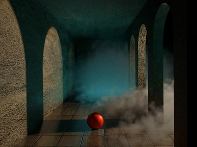 Rolling Sphere 3d 3d art 3d clouds 3d render 3d smoke animation blender branding castle corridor cycles environment game art loop medieval motion graphics red sphere spinning surreal ui