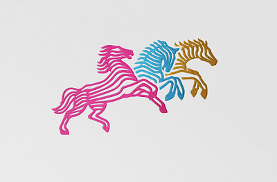 Three horses branding design graphic design horse icon illustration line logo logo design motion vector