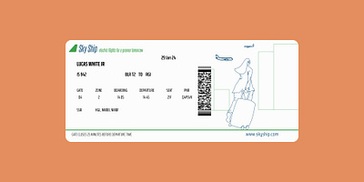 Boarding pass graphic design ui