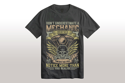 Mechanic T-shirt design custom custom t shirt engine garage graphic design mechanic mechanic t shirt motor pod shirt t shirtdesign typography vector