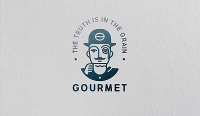 Gourmet branding coffee coffee bean cup design gentleman gourmet graphic design icon illustration logo logo design vector