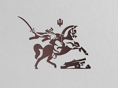Cossack branding cossack design graphic design horse icon illustration logo logo design trident ukraine vector